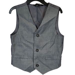 George Boys Gray Button Down Suit Vest Dress Formal Wedding Fancy Ring Bearer 4